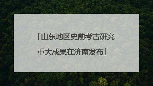 山东地区史前考古研究重大成果在济南发布