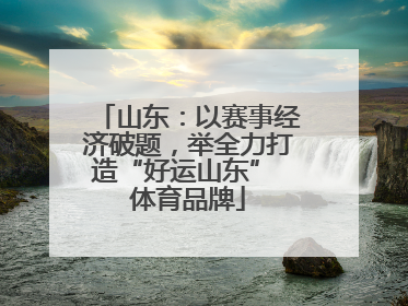 山东：以赛事经济破题，举全力打造“好运山东” 体育品牌