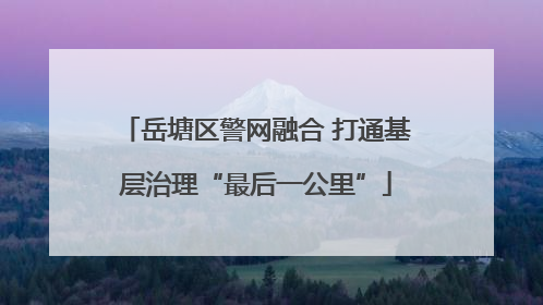 岳塘区警网融合 打通基层治理“最后一公里”