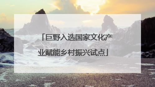 巨野入选国家文化产业赋能乡村振兴试点