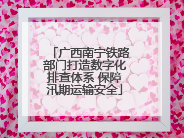 广西南宁铁路部门打造数字化排查体系 保障汛期运输安全