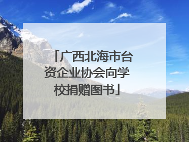 广西北海市台资企业协会向学校捐赠图书