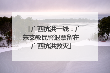 广西抗洪一线：广东支教民警退票留在广西抗洪救灾