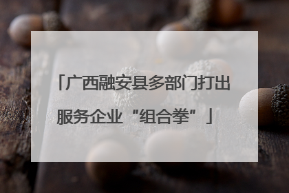 广西融安县多部门打出服务企业“组合拳”