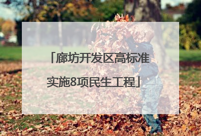 廊坊开发区高标准实施8项民生工程