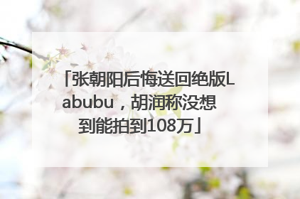 张朝阳后悔送回绝版Labubu，胡润称没想到能拍到108万