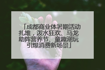 成都商业体暑期活动扎堆，泼水狂欢、马龙助阵营养节、童趣潮玩引爆消费新场景