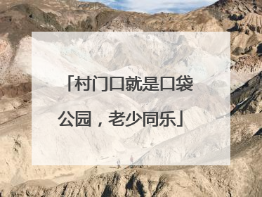 村门口就是口袋公园，老少同乐