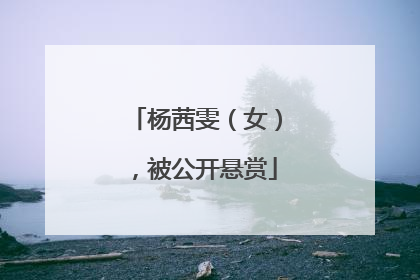 杨茜雯（女），被公开悬赏