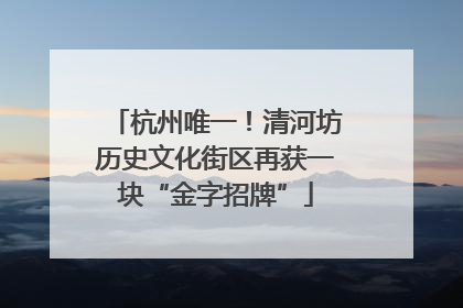 杭州唯一！清河坊历史文化街区再获一块“金字招牌”