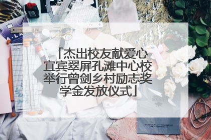 杰出校友献爱心 宜宾翠屏孔滩中心校举行曾剑乡村励志奖学金发放仪式