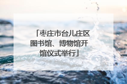枣庄市台儿庄区图书馆、博物馆开馆仪式举行