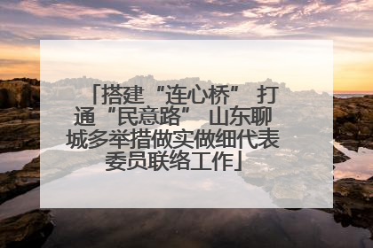 搭建“连心桥” 打通“民意路” 山东聊城多举措做实做细代表委员联络工作