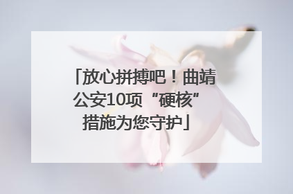 放心拼搏吧！曲靖公安10项“硬核”措施为您守护