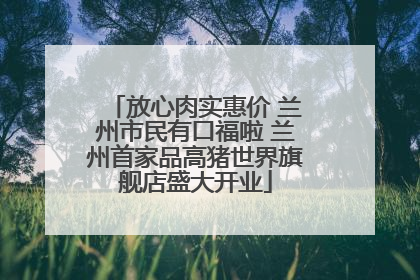 放心肉实惠价 兰州市民有口福啦 兰州首家品高猪世界旗舰店盛大开业