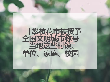 攀枝花市被授予全国文明城市称号 当地这些村镇、单位、家庭、校园也是全国文明！