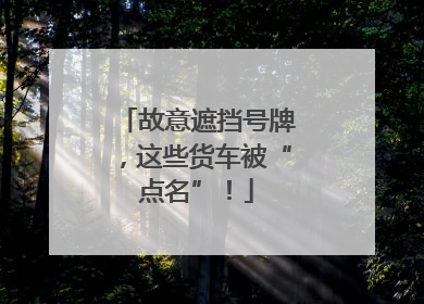故意遮挡号牌，这些货车被“点名”！
