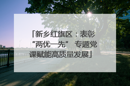 新乡红旗区：表彰 “两优一先” 专题党课赋能高质量发展