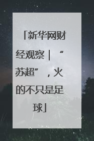 新华网财经观察｜“苏超”，火的不只是足球