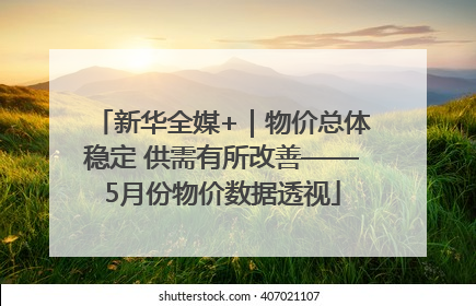 新华全媒+｜物价总体稳定 供需有所改善——5月份物价数据透视