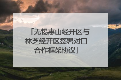 无锡惠山经开区与林芝经开区签署对口合作框架协议