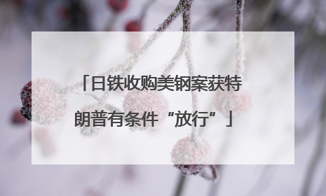 日铁收购美钢案获特朗普有条件“放行”