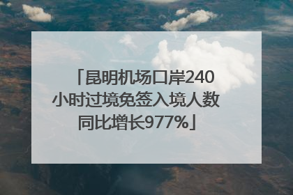 昆明机场口岸240小时过境免签入境人数同比增长977%