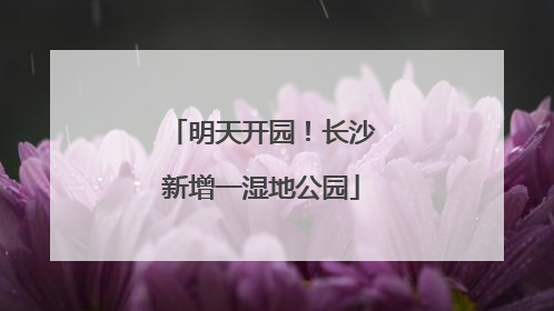 明天开园！长沙新增一湿地公园