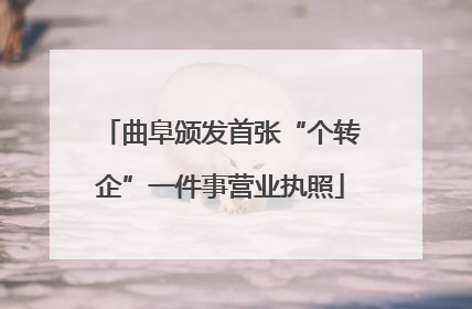 曲阜颁发首张“个转企”一件事营业执照