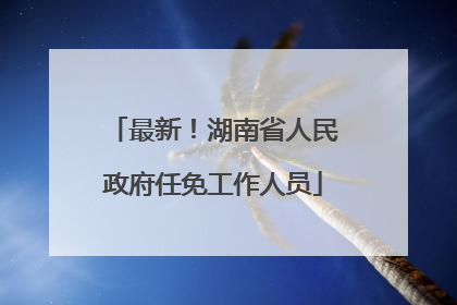 最新！湖南省人民政府任免工作人员