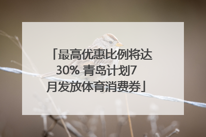 最高优惠比例将达30% 青岛计划7月发放体育消费券