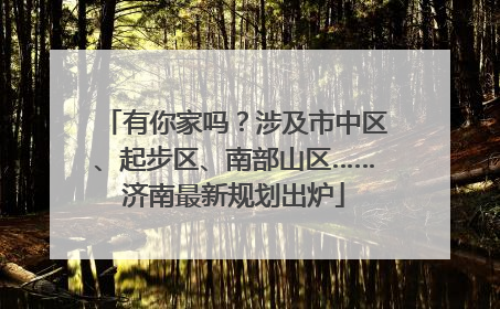 有你家吗？涉及市中区、起步区、南部山区……济南最新规划出炉
