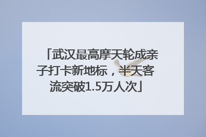 武汉最高摩天轮成亲子打卡新地标，半天客流突破1.5万人次