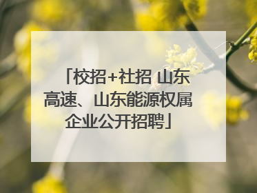 校招+社招 山东高速、山东能源权属企业公开招聘