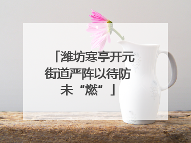 潍坊寒亭开元街道严阵以待防未“燃”
