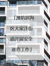 潍坊滨海区大家洼街道开展安全巡查工作