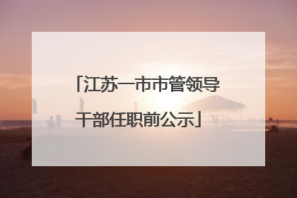 江苏一市市管领导干部任职前公示