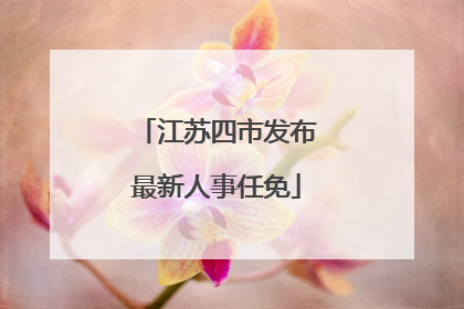 江苏四市发布最新人事任免