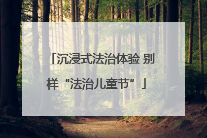沉浸式法治体验 别样“法治儿童节”