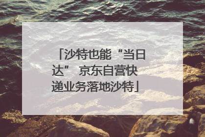 沙特也能“当日达” 京东自营快递业务落地沙特