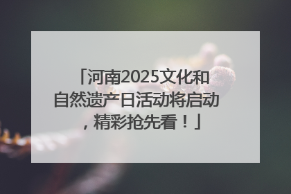 河南2025文化和自然遗产日活动将启动，精彩抢先看！