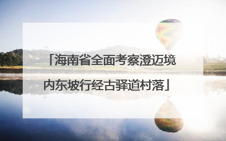 海南省全面考察澄迈境内东坡行经古驿道村落