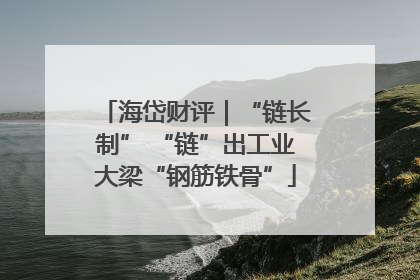 海岱财评｜“链长制” “链”出工业大梁“钢筋铁骨”