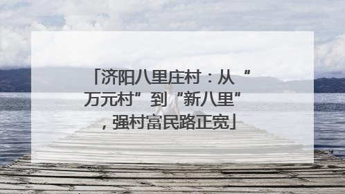济阳八里庄村：从“万元村”到“新八里”，强村富民路正宽