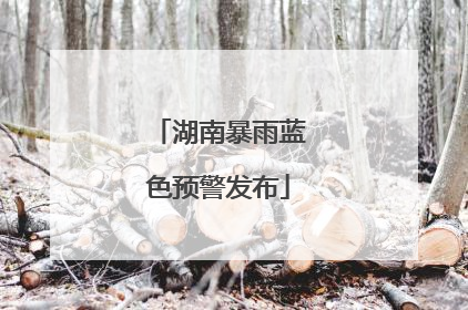 湖南暴雨蓝色预警发布