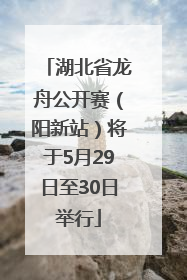 湖北省龙舟公开赛（阳新站）将于5月29日至30日举行