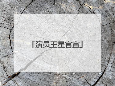 演员王星官宣