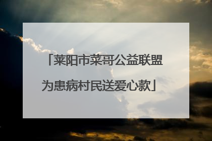 莱阳市菜哥公益联盟为患病村民送爱心款