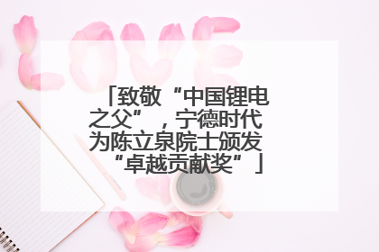 致敬“中国锂电之父”，宁德时代为陈立泉院士颁发“卓越贡献奖”
