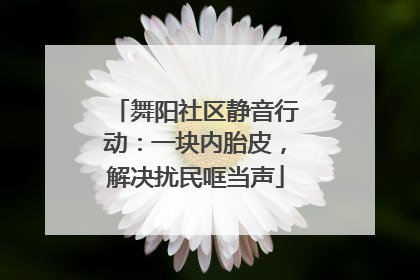 舞阳社区静音行动：一块内胎皮，解决扰民哐当声